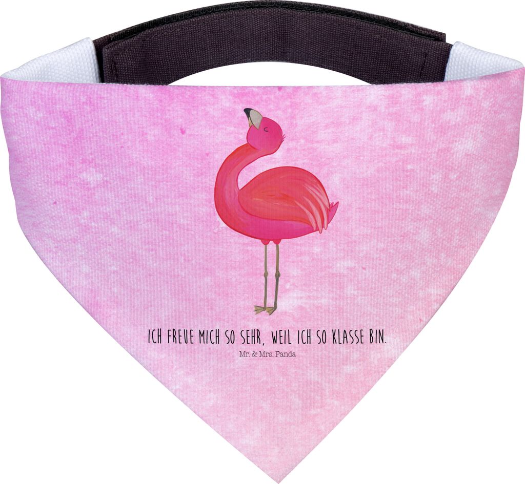 Mr. & Mrs. Panda Bandana Flamingo Stolz - Aquarell Pink - Geschenk, Hunde Hals Tuch, Mama, Halstuch Hund, für, Schwester, Rosa, Tochter, Dreieckstuch