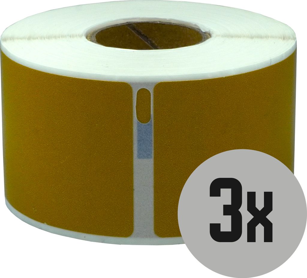 DULA Etiketten - Kompatibel mit Dymo Compatible labels - Goud - 99012 - S0722400 - Adresetiketten - 3 rollen - 36 x 89 mm - 260 labels per rol