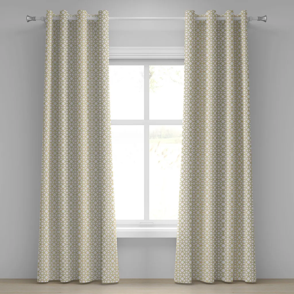 Rideaux décoratifs 2 panneaux motif géométrique traditionnel 280x175 cm