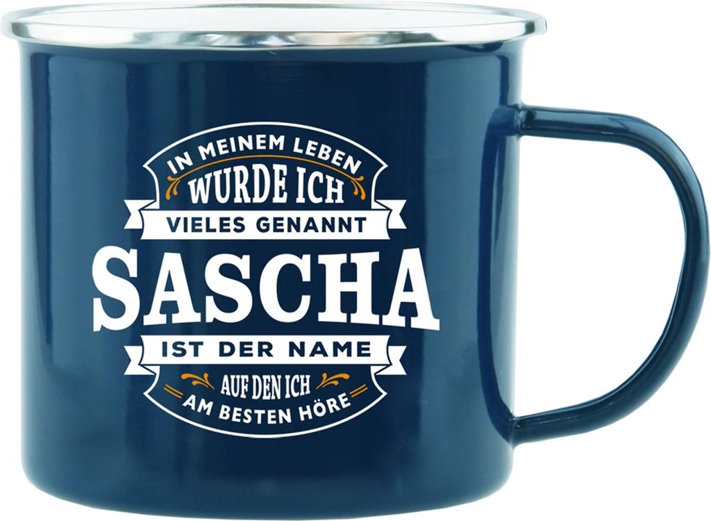 Echter Kerl Emaille Kaffeetasse Kaffeebecher Sascha