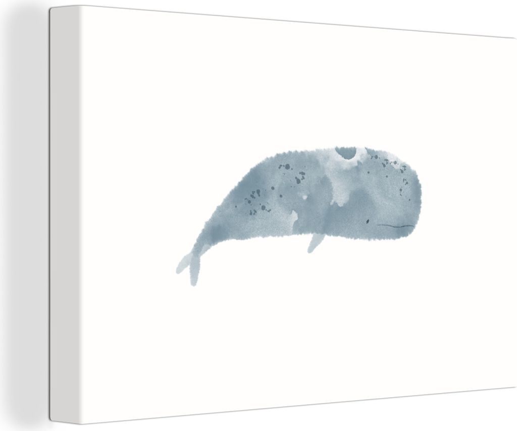OneMillionCanvasses - Leinwandbilder - 140x90 cm, Pottwal - Tiere - Aquarell - Illustration, Wandbilder Kunstdruck Wanddekoration