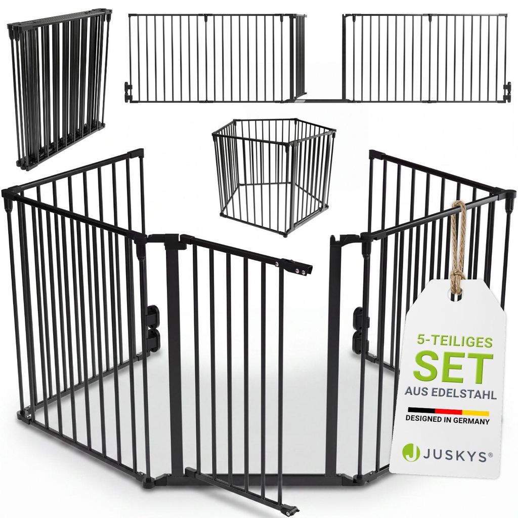 Juskys Metall Kaminschutzgitter 300 x 76 cm klappbar – Produktbild 