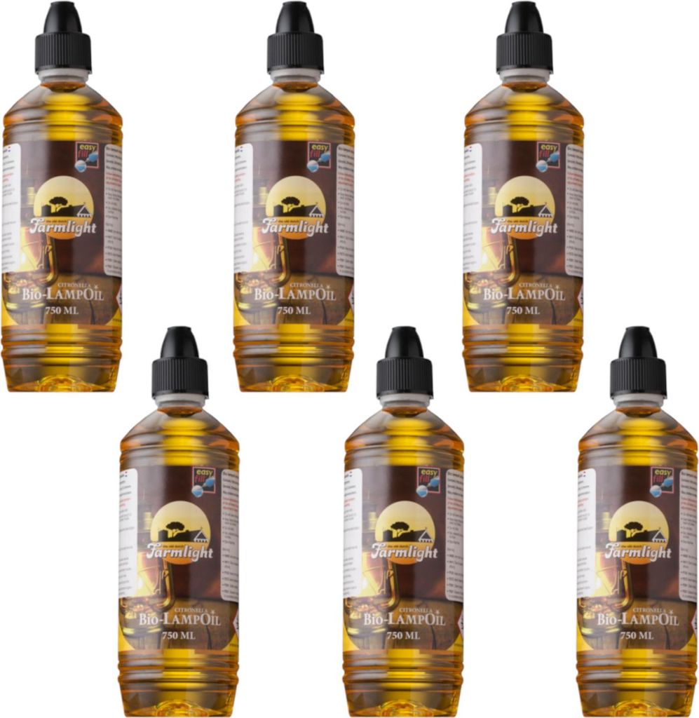 6 x 750 ml Moritz Lampenöl Citronella Farmlight für Fackeln Öllampen Sturmlaternen Wandfackeln