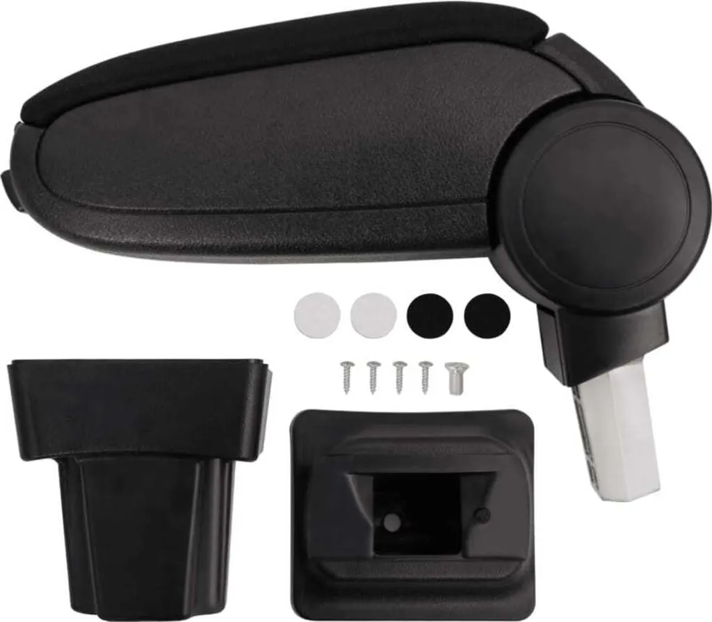 Repose-bras central pour voiture noir en ABS avec hauteur réglable