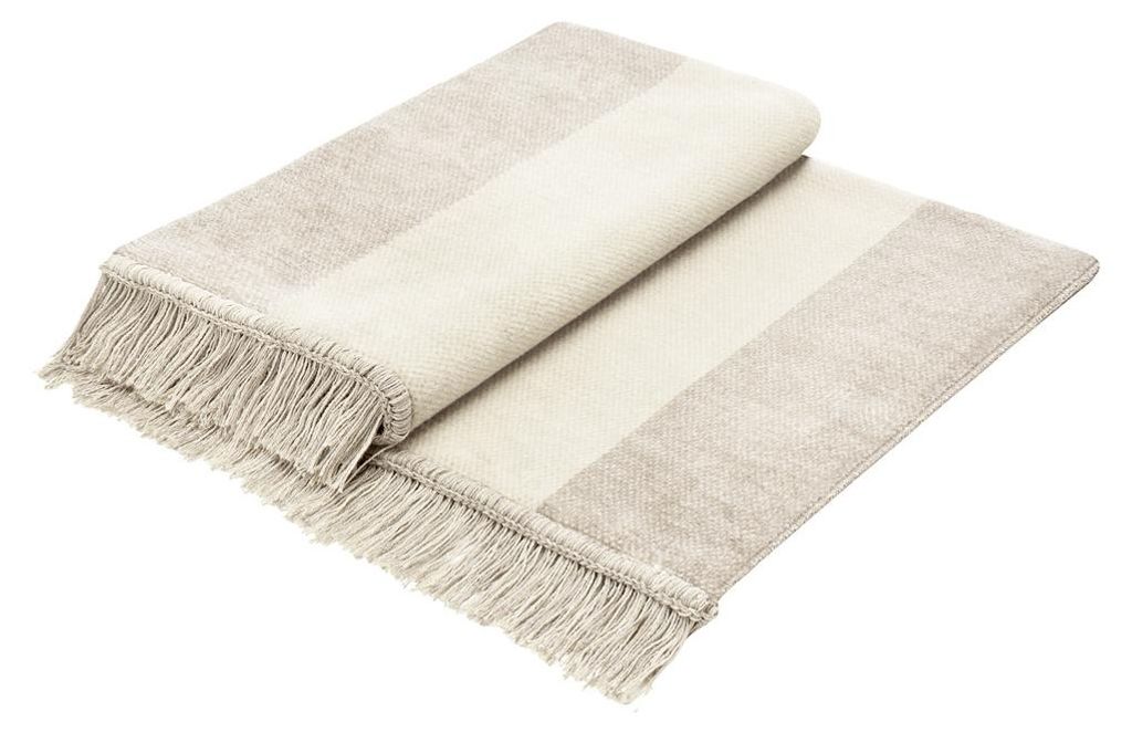 Biederlack Plaid mit Fransen Cover Baumwolle Design Salt & Produktbild 