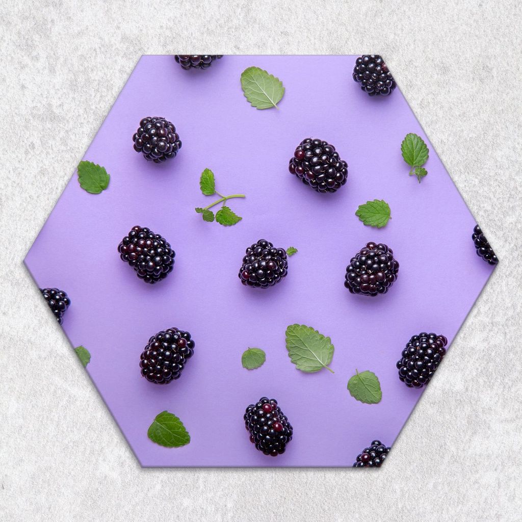Glas-Herdabdeckplatten Glaskeramikkochfeld-Abdeckung Spritzschutz Glas hexagon 40 cm Farbige Früchte