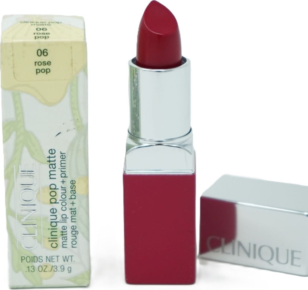 Clinique Pop Matte Lip Colour + Primer, Pink, Rose Pop, 1 Farben, Glättend, Matte, Creme