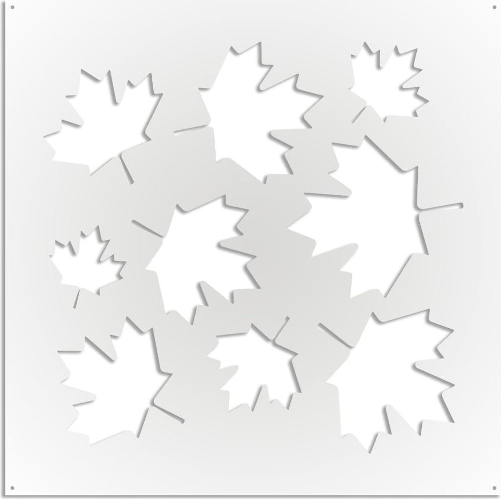MAPLE – Perforiertes PVC–Panel – Sonnenschutz 48x48 cm weiß