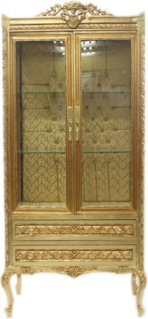 Casa Padrino Barock Vitrine Gold ModF4 - Doppel Vitrinenschrank