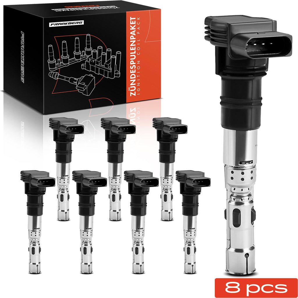 Frankberg 8x Zündmodul Zündspule für VW Phaeton 3D1 3D2 3D3 3D4 3D6 3D7 3D8 3D9 Touareg 7L6 7L7 7LA 4.2L 2004-2006