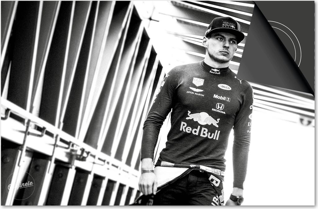 Induktionsschutz 81x52 - abdeckplatte Induktion matt- Dietrix Kochfeldschutz- DELUXE - Sport - Max Verstappen Läuft - Schwarz Weiß