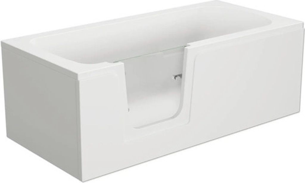 Badewanne mit Tür links SCHULTE Q1 75 x 160 cm alpinweiß glänzend mit Front- und 2 Seitenschürzen D80071L4