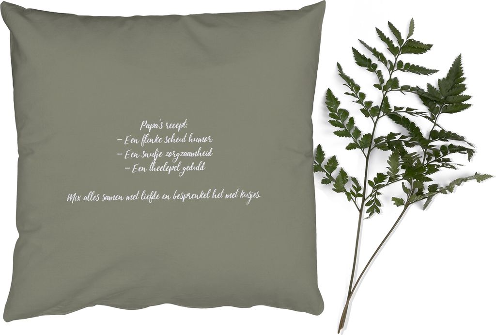 MuchoWow Zierkissen Sofakissen Wohnzimmer Dekokissen 45x45 cm Zitate - Papas Rezept - Sprichwörter - Kochen - Schlafpolster - Polster für das Sofa