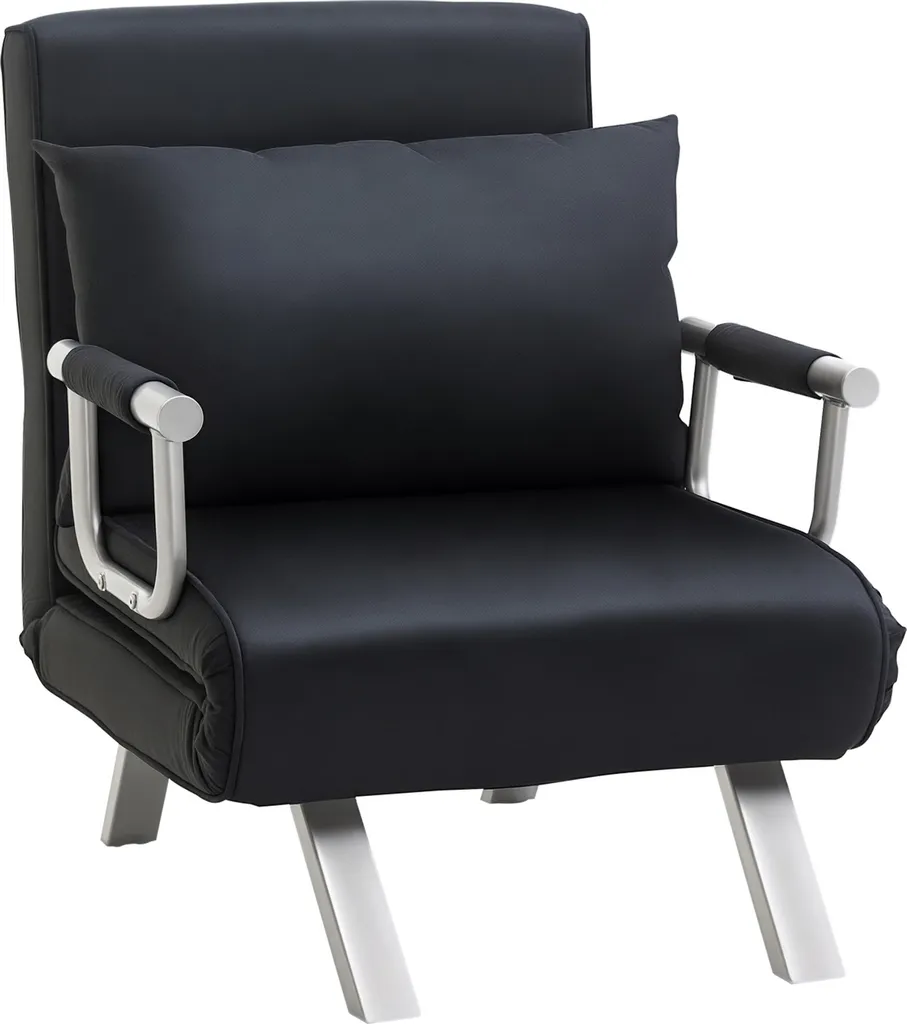 Dormez bien dans peu d'espace avec ce Fauteuil Lit Convertible Noir