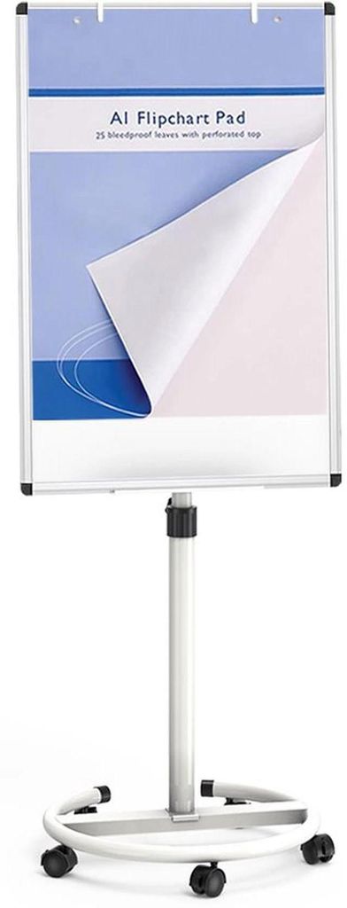 Mobiel magnetisch Whiteboard mit verstellbarer Höhe und schließbaren Rädern