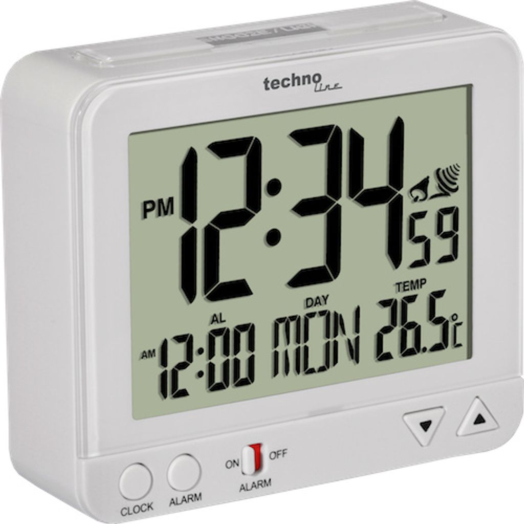 Technoline WT 195, Digitálny budík, Biela, LCD, AA, 96 mm, Obrázok produktu 