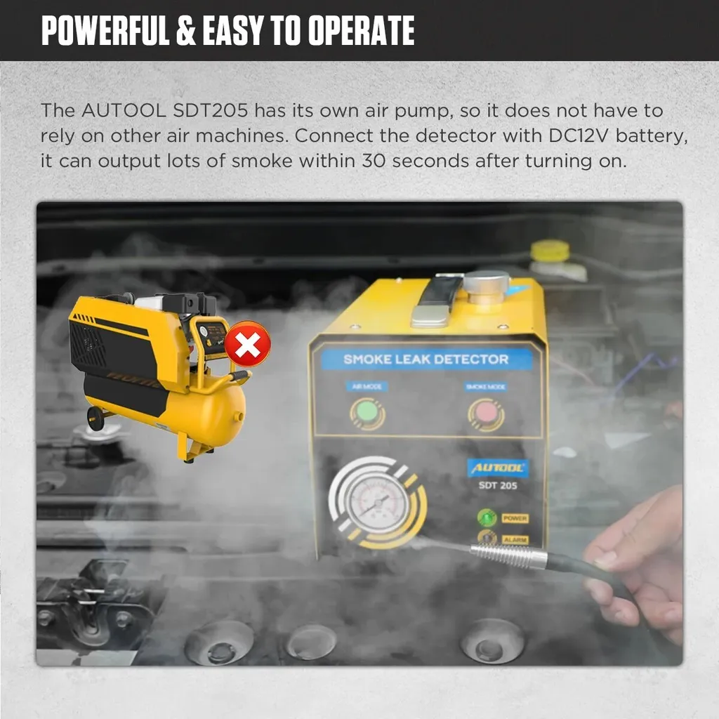 Analyseur de diagnostic de fuites de fumée pour circuits de voiture