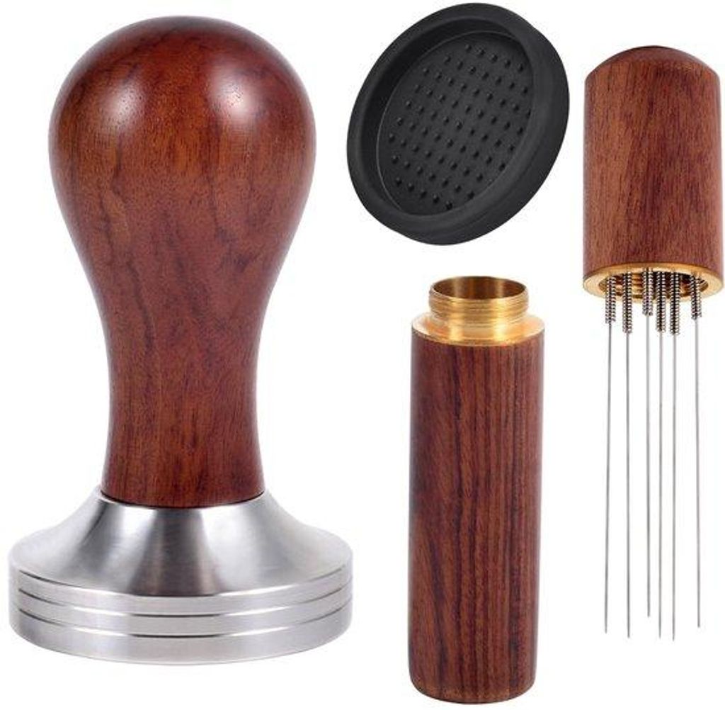 Kaffee-Tamper 51mm, Edelstahl-Espresso-Nadeln, Barista-Set