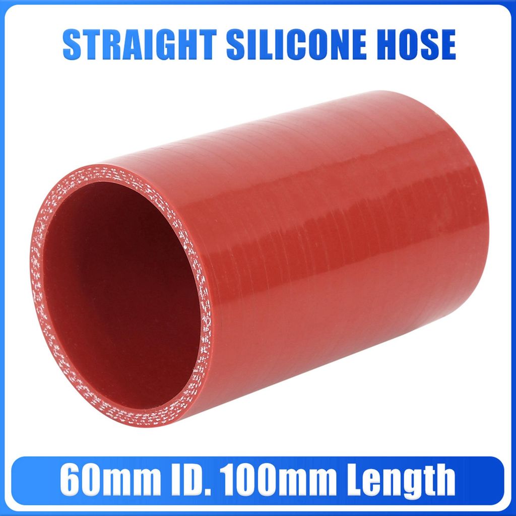 Gerader Silikonverbinder Silikonschlauch Turborohr Schlauch Ø60mm Länge10cm rot für Auto