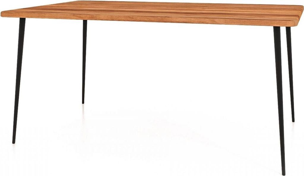 Esstisch Tula aus Kernbuche massiv 100x200x78 mit schwarzen Metallbeinen