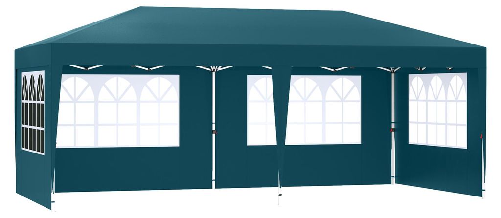 QEENTOE Gazebo da giardino pieghevole, 3x6 metri, verde, Immagine del prodotto 