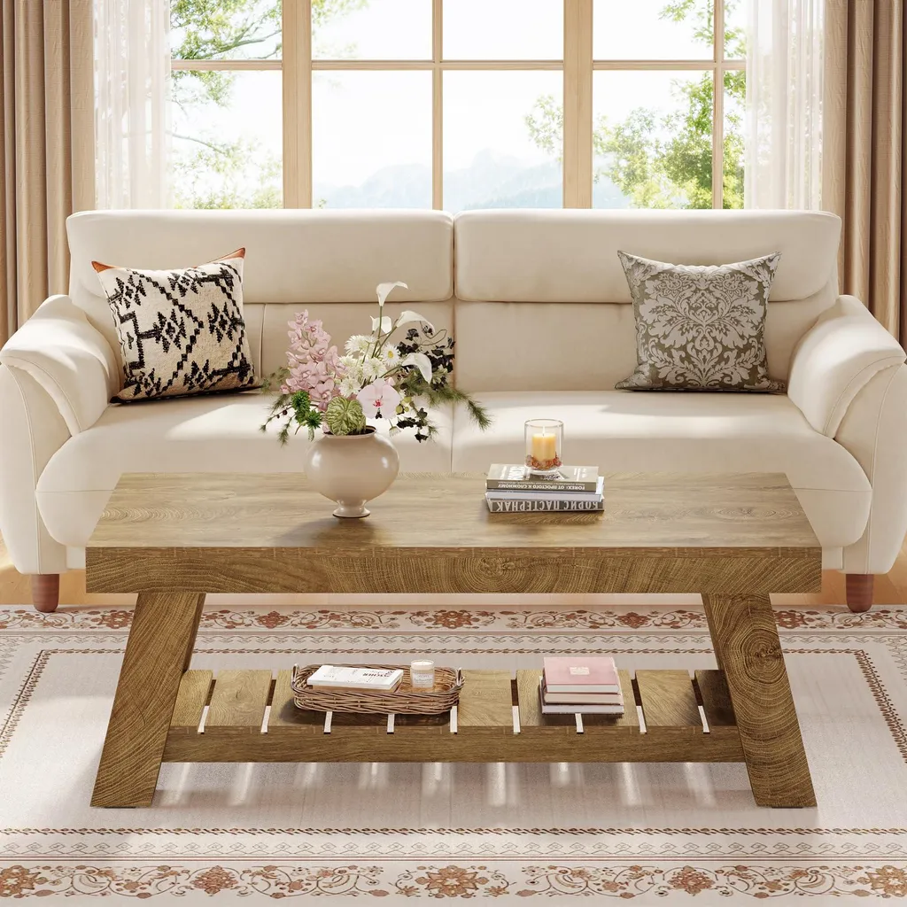 Table Basse Anti-Désordre avec Rangement Intégré pour Salon Encombré