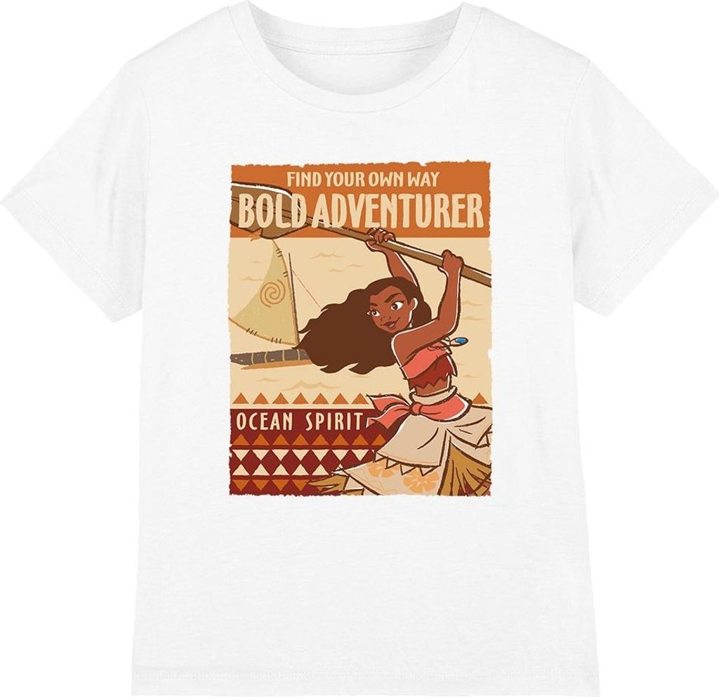 Moana - "Bold Adventurer" T-Shirt für Kinder TV4758 (128) (Weiß)