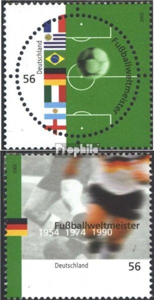 Briefmarken BRD (BR.Deutschland) 2002 Mi 2258-2259 (kompl.Ausg.) gestempelt Fußballweltmeister