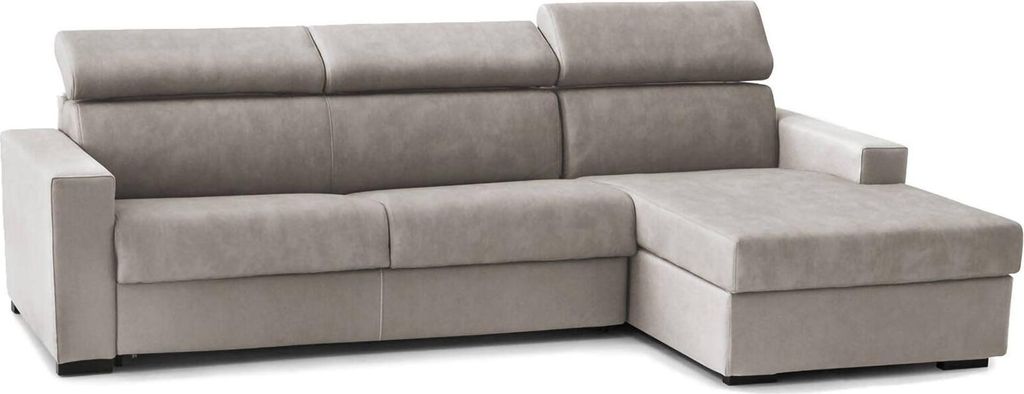 Festes Sofa Marica, Ecksofa, 100% Italy, Sofa im Wohnzimmer mit Chaiselongue, in gepolstertem Stoff - Rechte Containerhalbinsel, mit Standard-Arml...