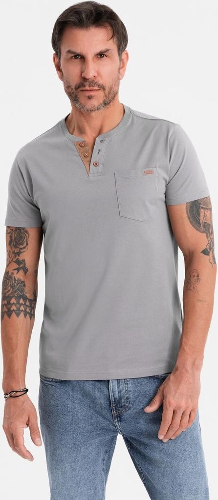 Ombre Clothing Kurzarmhemd für Männer Christou grau S