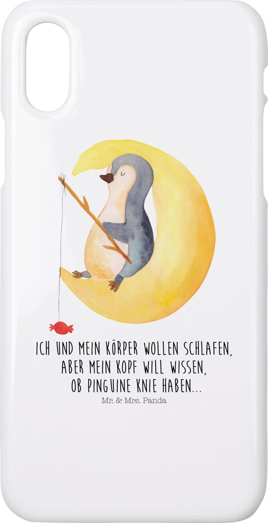 Mr. & Mrs. Panda Iphone 10 Handyhülle Pinguin Mond - Weiß - Geschenk, Angel, Neugierig, X, Süßigkeiten, Cover, Spruch, Handy, schlafen, Case