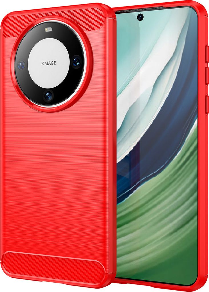Hülle für Huawei Mate 60 Carbon-Faser Weich TPU Silikon Produktbild 
