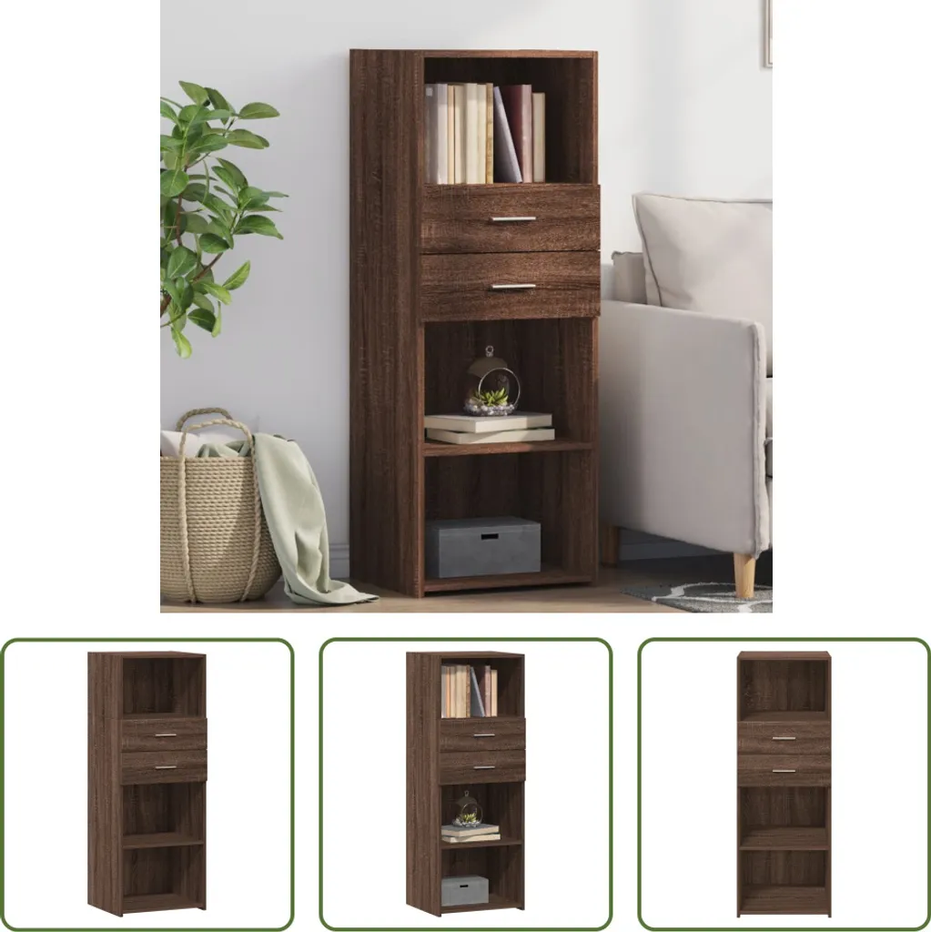 Mobile Credenza Salvaspazio Rovere Marrone 45x42,5x124 cm | The Living Store