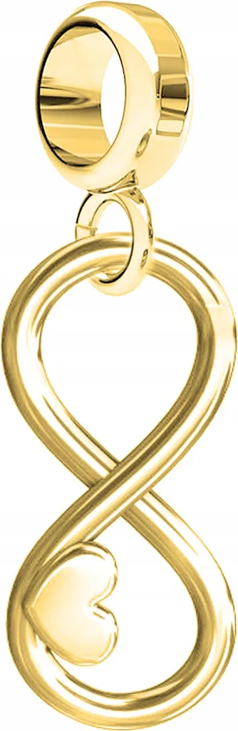 Pendentif Charm Infini Coeur en Argent 925 Doré - Bijou Femme Chic