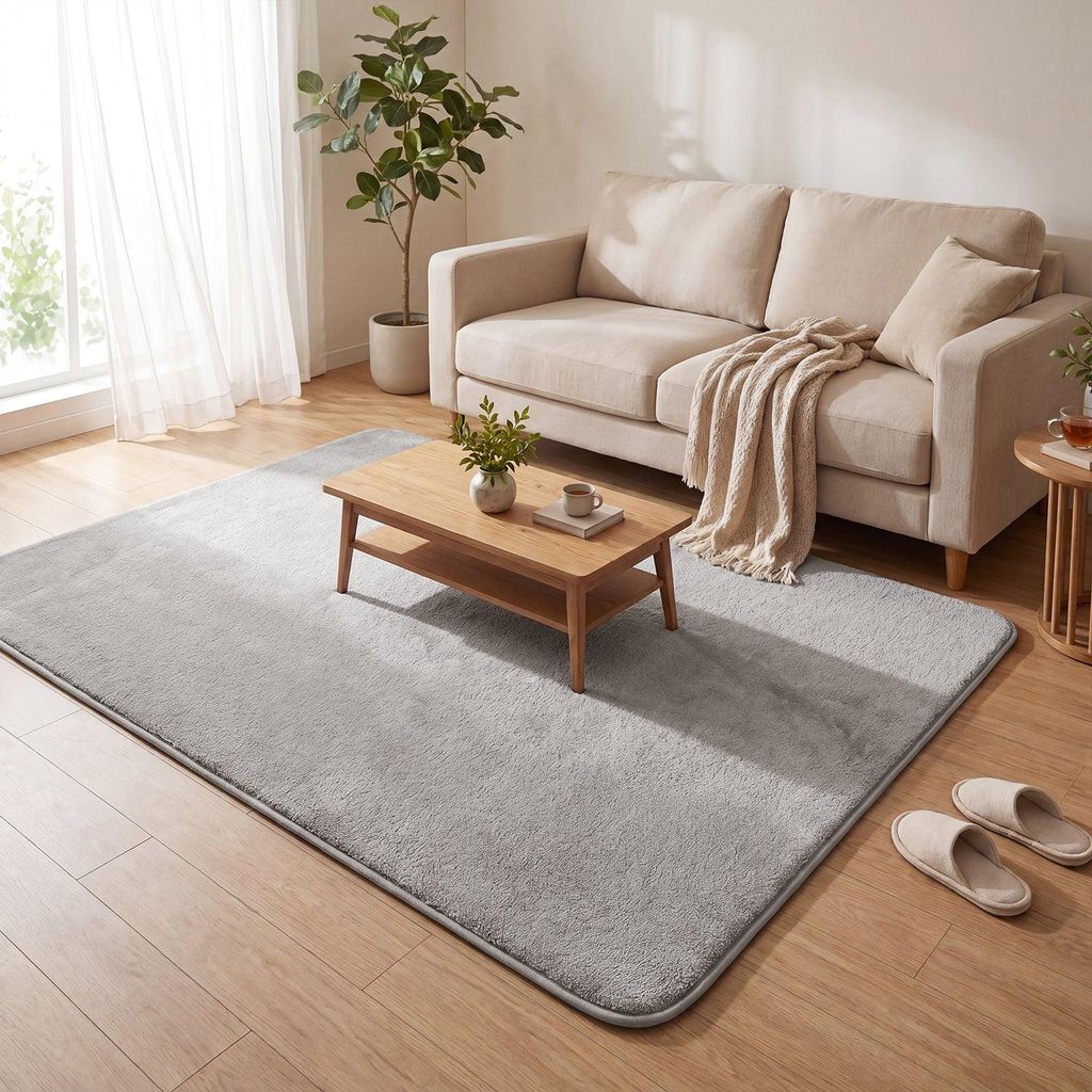 VOUNOT® Weicher Kurzflor Teppich Wohnzimmer mit Produktbild 