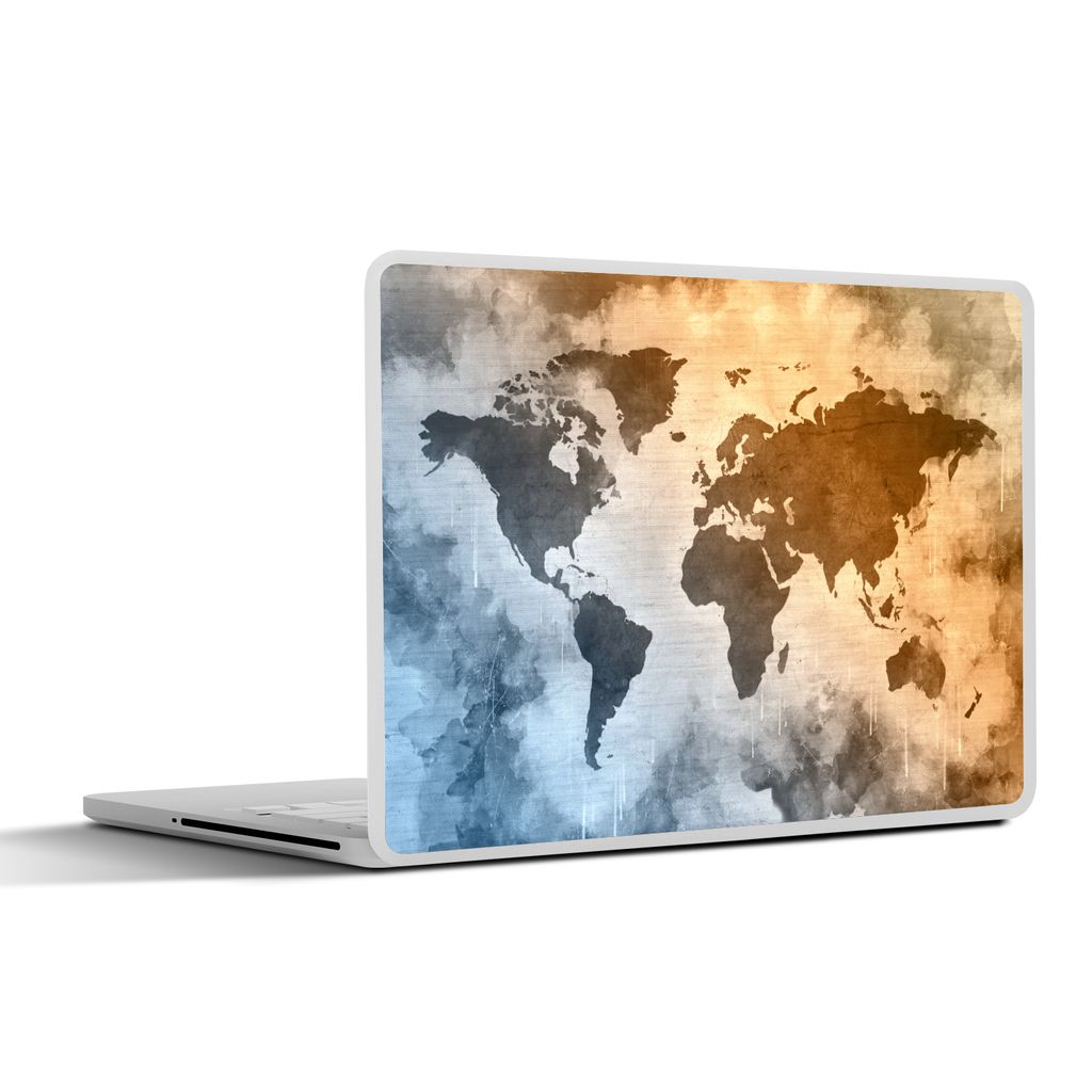 MuchoWow Laptop Aufkleber Sticker Cover Weltkarte - Farben - Abstrakt 36.5x27.5 cm - Laptop-Sticker