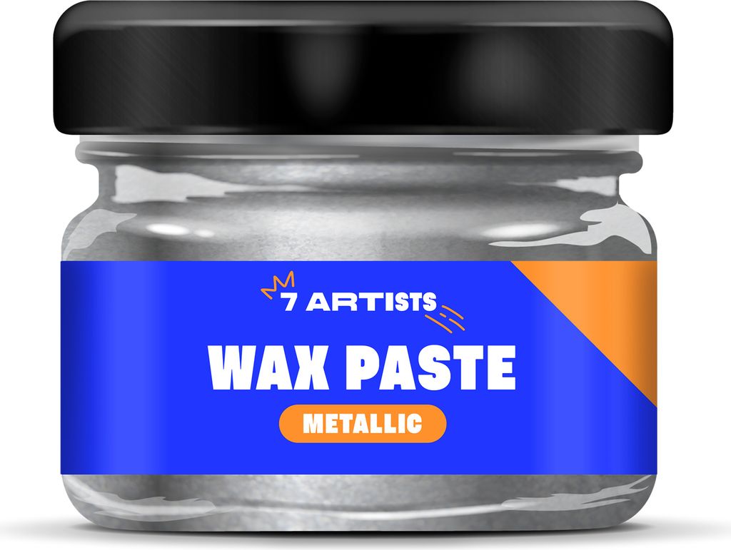 7 Artists Metallic Wax Paste Silver 20 ml – Premium Metallic Wachs für Deko, Möbel, Holz, Ton & Mixed Media, Vergoldungswachs für Kreative Akz...