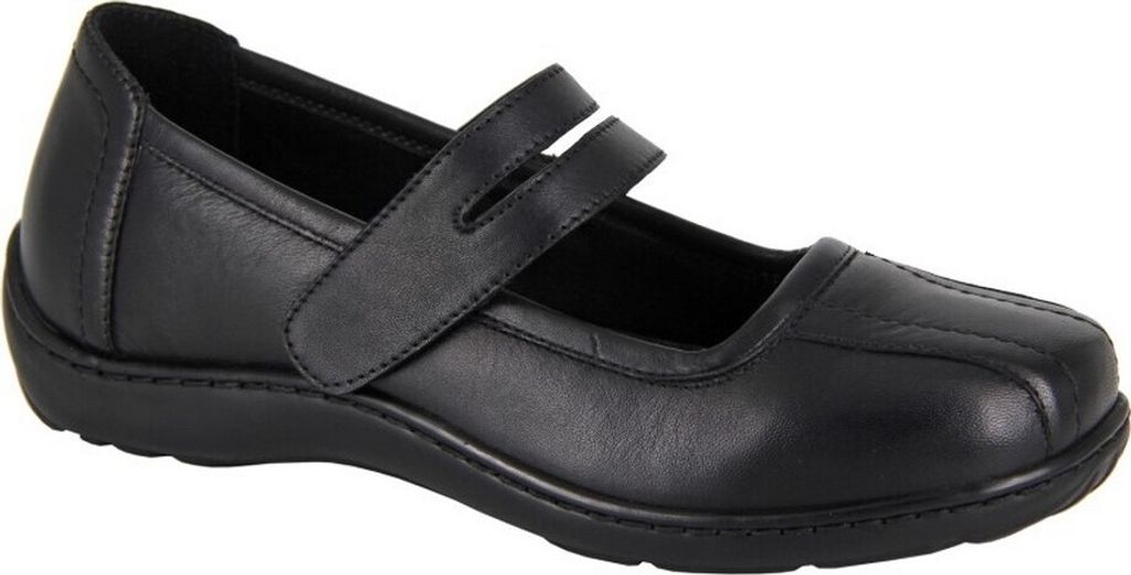 Mod Comfys - Damen Riemchenschuhe "Softie", Leder DF2250 (39,5 EU) (Schwarz)
