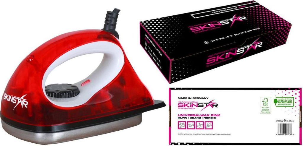 SKINSTAR Starter Ski Wachs Set, UNIVERSAL-WAX All IN ONE High Skiwachs Wachsbü