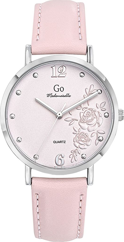 Girl Only Damen Quarz Uhr Rosa Lederarmband Design Blumen UGO699452