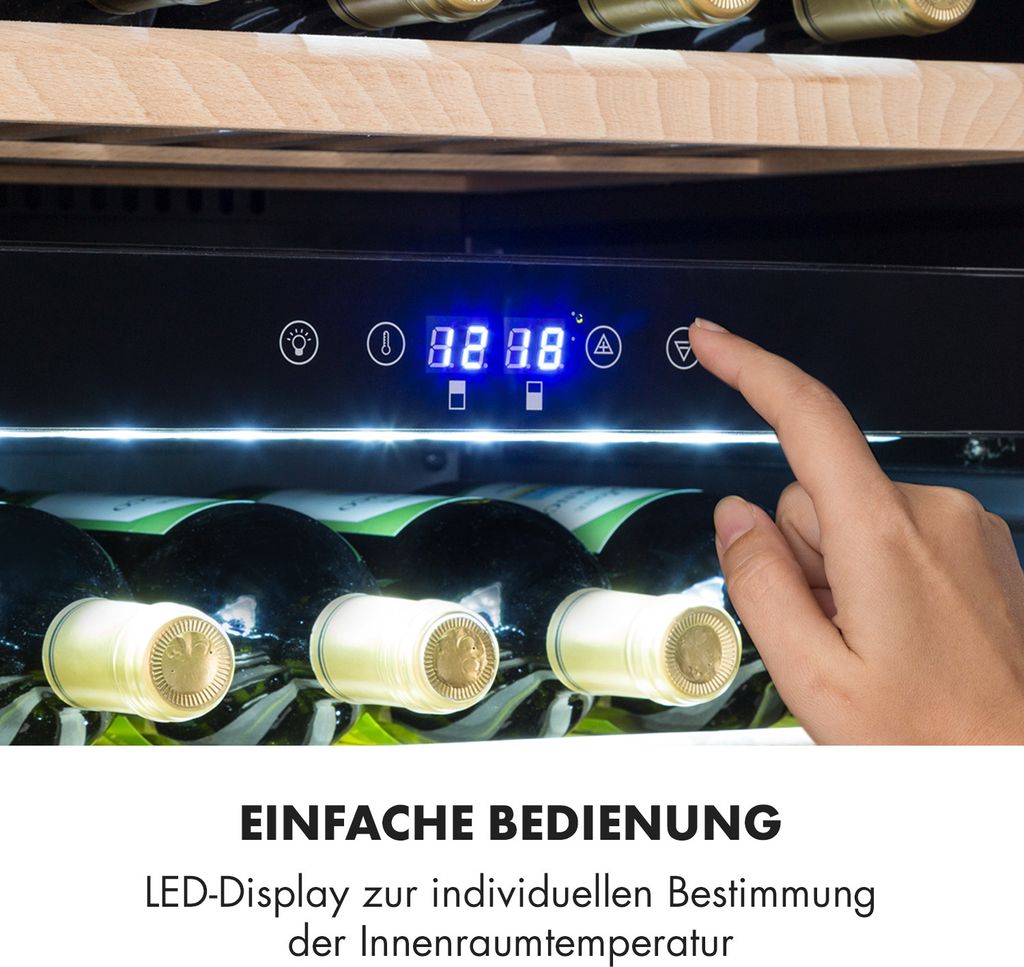 Klarstein Weinkühlschrank 2 Zonen, 132L Produktbild 3