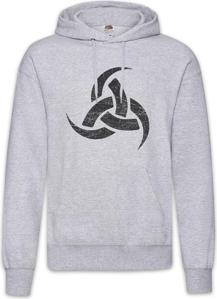 Urban Backwoods Odhins Horns III, Herren Hoodie, Farbe: Hellgrau, Größe: 2XL
