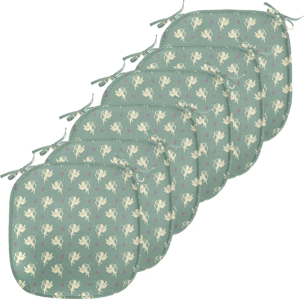 Coussin de Chaise avec Sangles Imperméable, Lot de 6 Pièces 40x40 Vert