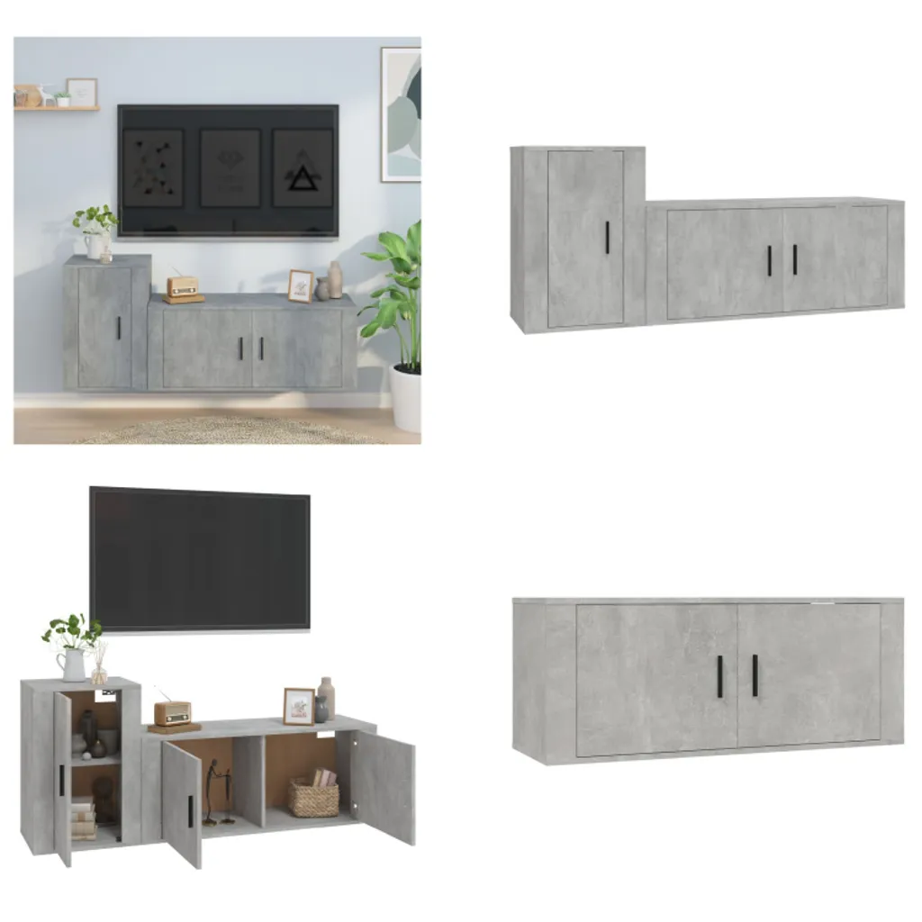 Mobili TV vidaXL 2 pz Legno Grigio: Organizza il Tuo Spazio con Stile