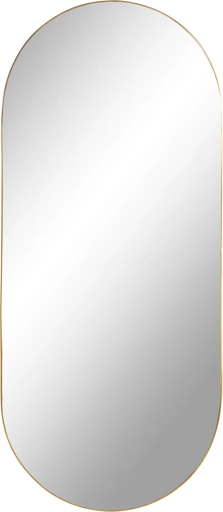 Miroir Mural Rectangulaire 80x35cm en Verre et Acier Finition Laiton