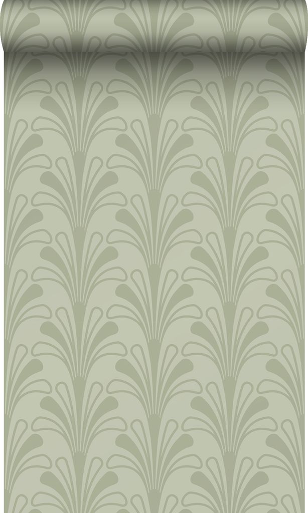Origin Wallcoverings Tapete Art Decó Muster Graugrün 50 x 900 cm