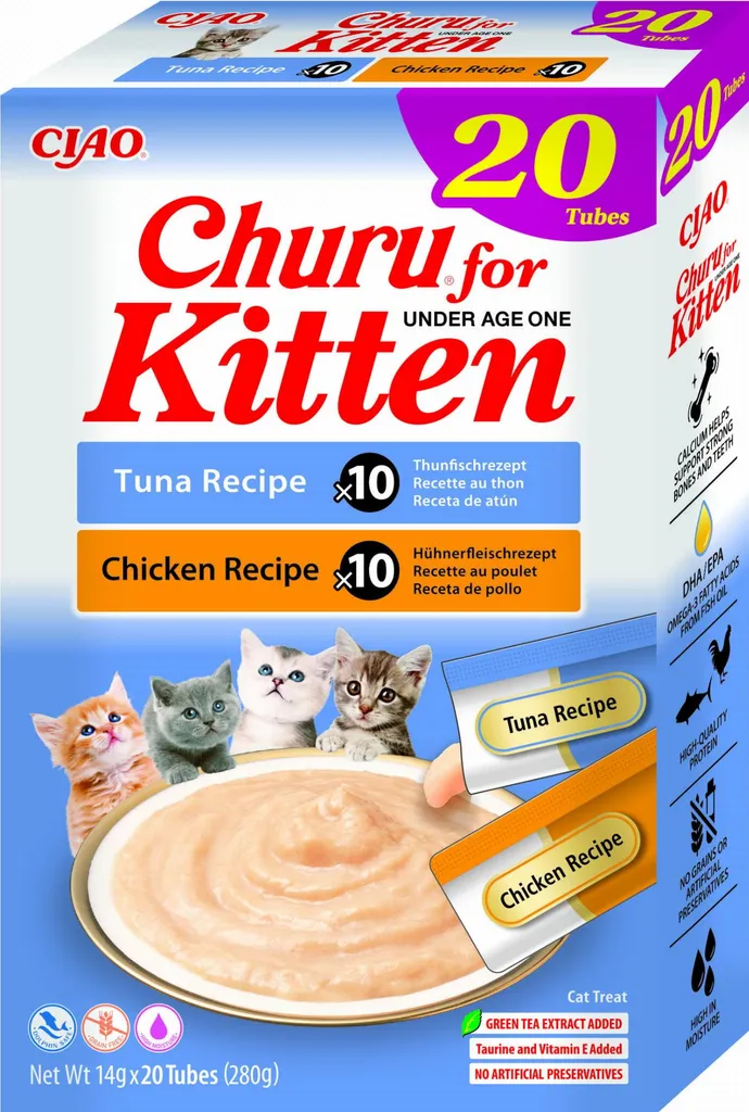 Récompense Liquide Chaton Inaba Churu Kitten 20 Tubes de 14g Variété