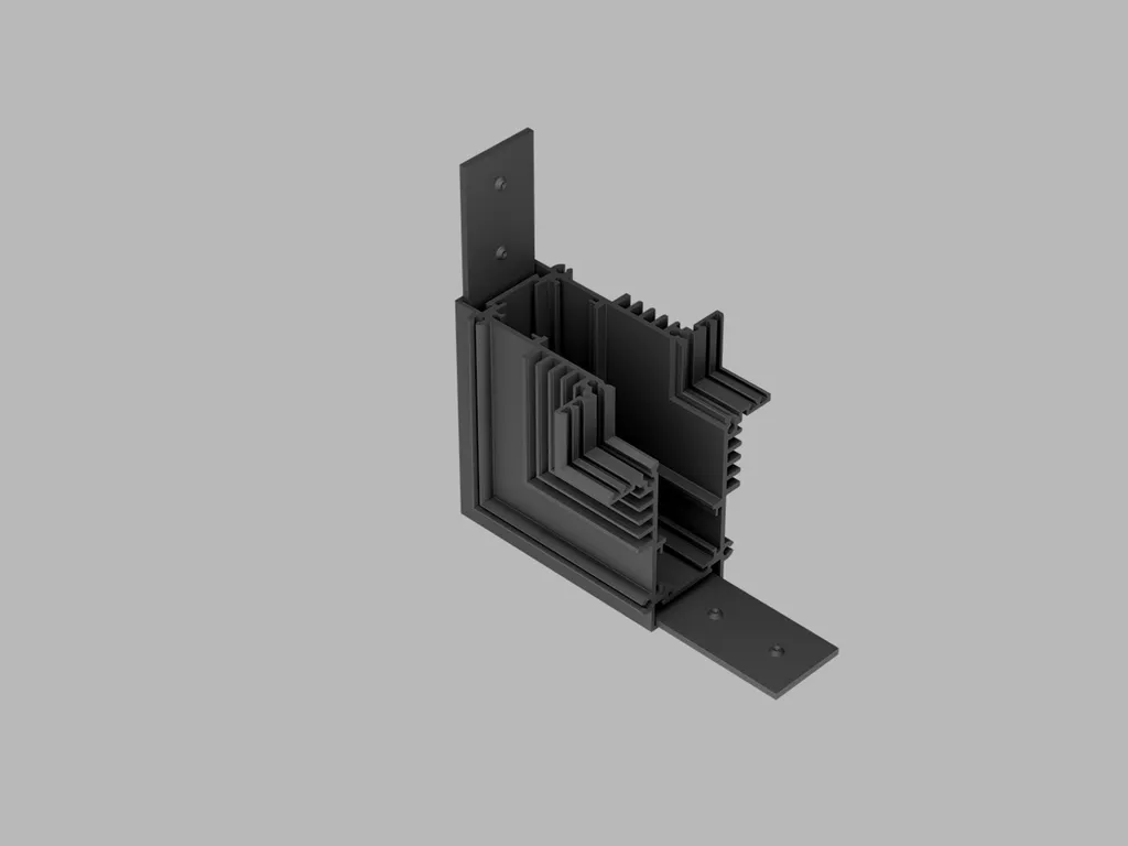Profilé d'angle LED2 MAG IN CORNER-V noir DALI pour rail magnétique