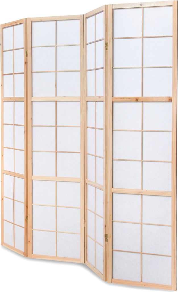 Homestyle4u 167, Paravent Raumteiler 4 teilig, Holz Natur, Produktbild 5