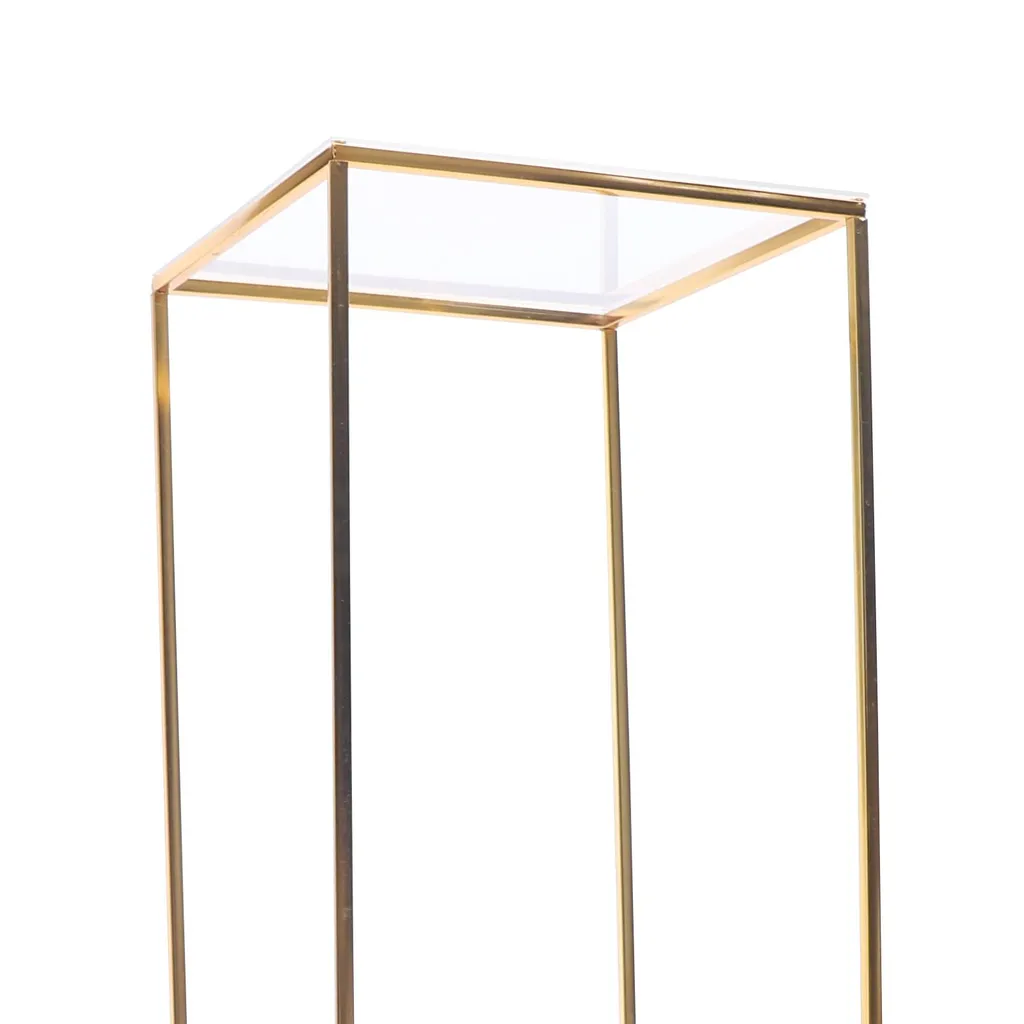 Support fleurs stable colonne dorée pour éviter l'encombrement de table